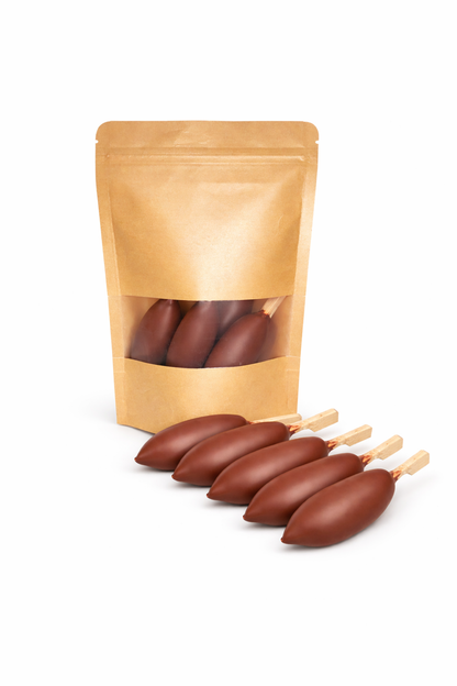 Medjool Datteln überzogen mit Pistaziencreme und Schokolade